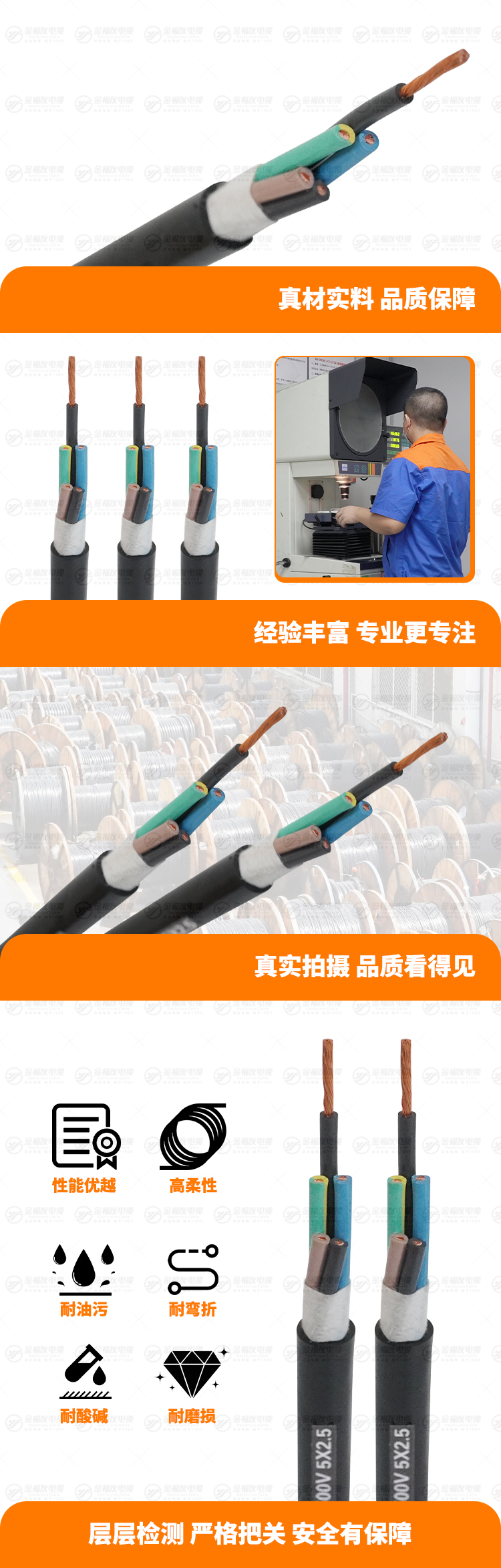 新豪利777官网产品详情页-YZ-300-500V-5X2.5